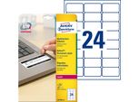 Avery Nopeel Labels L6146 - Etichette In Polimero Non Rimovibili - Bianco - 33,9 X 63,5 Mm - 480 Etichette (20 Fogli X 24) (L6146-20)