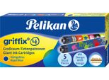 Pelikan 960583 Cartuccia D'inchiostro Griffix® Per Stilografica Motivi Blu Reale Assortiti(P)