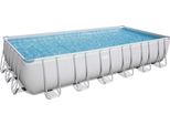 Bestway Power Steel™ Frame Pool Set Completo Con Pompa Filtro, Grigio Chiaro, Quadrato, 732 X 366 X 132 Cm
