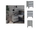 Vidaxl Comodino Con Gambe In Metallo Grigio Sonoma 40X35X50 Cm - Comodini
