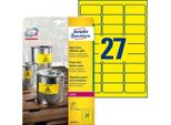 Avery L6105-20 - Etichette In Poliestere - Giallo - 29,6 X 63,5 Mm - 540 Etichette (20 Fogli X 27) (L6105-20)