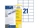 Avery - Etiketten - Weiß - 42,3 X 70 Mm 2100 Etikett(En) (100 Bogen X 21) (3652)
