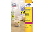 Avery Zweckform® L6004-25 L6004-25 Etichette In Colori Spot, 63,5 X 29,6 Mm, 25 Fogli/675 Etichette, Giallo Neon