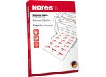 Kores Universal-Etiketten, 105,0 X 37,0 Mm, Ohne Rand, Rot