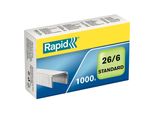 Rapid® 24861300 Graffe 26/6 Standard, Zincate, 1000 Pezzi