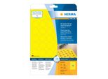 Herma 8034 8034 Etichette Di Segnalazione Resistenti A4 Ø 30 Mm Rotonde Giallo Pellicola Adesiva Forte Opaca Resistente Alle Intemperie 1200 Pz.