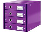 Cassettiera Leitz Click & Store Wow, 4 Cassetti, Viola