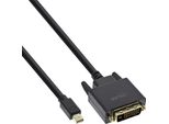 Inline® 17222 Cavo Da Mini Displayport A Dvi, Da Mini Displayport Maschio A DVI-D 24+1 Maschio, Nero/Oro, 2 M
