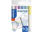 Pilot 4160S6P Pennarello Creativo Pintor Pastel - F, 6 Pezzi Assortiti