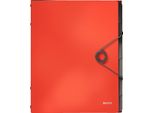 Cartella Organizer Leitz Solid, Din A4, Pp, 6 Scomparti, Rosso Chiaro
