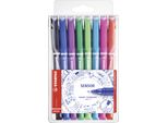 Stabilo Sensor Fine Penna Tecnica Nero, Blu, Verde, Lillà, Rosa, Rosso, Turchese 8 Pz