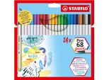 Stabilo Pen 68 Brush Marcatore Multicolore 24 Pz