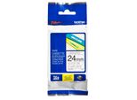 Brother TZE151 Tze-151 Nastro Di Scrittura - Laminato, 24 Mm X 8 M, Nero Su Trasparente