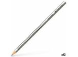 12X Faber-Castell 112482 Matita Colorata Colour Grip Argento