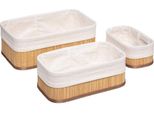 5Five Simply Smart Aufbewahrungskorb-Set 3-Tlg., KöRbchen, Bambus, Polyester, 174509A