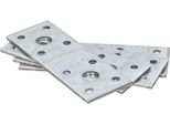 Kotarbau® 25 Pz. Piastre Forate 116X40Mm Zincate Argento Connettore Piatto Connettore Legno Interno - Esterno Piastra Forata Connettore Acciaio Piastra Forata Barra Piatta