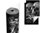 Copripiastra Per Fornelli Copripiastra Per Piano Cottura In Ceramica 30X52 Cm Tappetino Antiscivolo Roll-Up, Teschio Nero