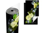 Copripiastra Per Fornelli Copripiastra Per Piano Cottura In Ceramica 30X52 Cm Tappetino Antiscivolo Roll-Up, Nero Verde
