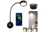 1X Lampada Da Lettura Da Parete, Lampada Da Parete A Led Da 12V Con Interruttore, Lampada A Collo D'oca Da Parete Nera, Luce Da Lettura Dimmerabile Per Camper Caravan Barca