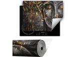 Copripiastra Copripiano Cottura In Ceramica 80X52 Cm Tappetino Antiscivolo Roll-Up, Grigio Donna