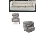 Divano Chesterfield Rivestimento In Pelle Divano Classico A 3 Posti B35 Nuovo