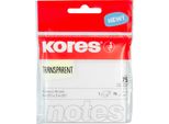 Kores N48187 Kores Haftnotizen "Transparent"", 75 X 75 Mm, Blanko"