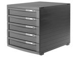 Han 1505-191 Cassettiera Contur - A4/B4/C4, 5 Cassetti Chiusi, Grigio Scuro