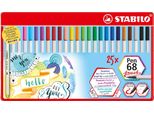 Stabilo Pen 68 Brush Marcatore Multicolore 25 Pz