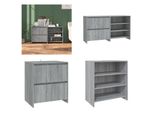 Vidaxl 2 Tlg. Credenza Grau Sonoma Holzwerkstoff - Credenza - Credenze - Buffet-Sideboard - Lagerschrank