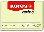Kores Haftnotizen "Notes"", 50 X 75 Mm, Blanko, Gelb"