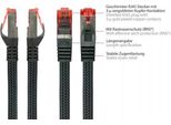Python Cat.6 Patchkabel Mit Nylongeflecht Schwarz 2M