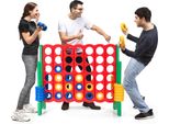 Costway Gioco Del Quattro In Fila 120 X 42 X 104 Cm, Set Di Tavoli Da Gioco Del 4 In Fila, Gioco Del Quattro In Fila Con 42 Anelli Jumbo E Cursore Per Ricominciare Velocemente Per Bambini E Adulti Verde