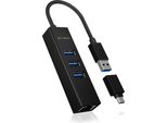 Icy Box IB-HUB1419-LAN Icybox 4-Port Hub IB-HUB1419-LAN Usb 3.0 Hub & Lan Adapter