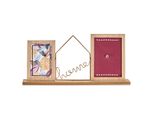 Portafoto In Legno Per 2 Foto Con Scritta Decorativa Home, 46 X 6 X 21,5 Cm