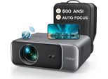 Projektor, Full HD 1080P 20000 Lumen WiFi6 Bluetooth-Projektor Heimkino 4K-Videounterstützung, YABER tragbarer Projektor LED 300-Zoll-Display