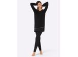 Hausanzug FEEL GOOD, Damen, Gr. 40/42, schwarz, 62% Viskose, 33% Modal, 5% Elasthan, Homewear-Sets Hausanzug