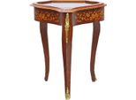 Casa Padrino Tavolino Barocco In Mogano Intarsiato/Oro H75 X 55 Cm - Tavolo Stile Antico Luigi Xvi - Mobili