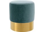 Sgabello Casa Padrino Turchese Scuro/Oro Ø 40 X H. 45 Cm - Arredo Alberghiero
