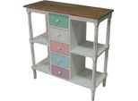 Casa Padrino Cassettiera In Stile Country Bianco Antico / Multicolore 100 X 40 X H. 105 Cm - Mobili Shabby Chic