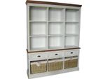 Casa Padrino Armadio A Muro In Stile Country Bianco/Marrone Antico 160 X 40 X H. 206 Cm - Mobili In Stile Country