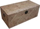 Casa Padrino Cassapanca In Stile Rustico Colori Naturali 100 X 48 X H. 40 Cm - Cassapanca In Legno Fatta A Mano Con Effetto Parquet