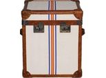 Casa Padrino Cassapanca Marrone / Multicolore 49 X 44 X H. 57 Cm - Cassapanca In Vera Pelle Fatta A Mano In Stile Valigia