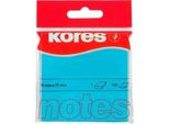 Kores Haftnotizen "Neon"", 75 X 75 Mm, Blanko, Neon-Blau"