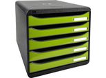 Exacompta Contenitore Con Cassetti Big Box Plus 5 Cassetti Aperti Iderama Verde Anice Lucido