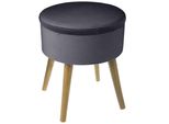 Truhenhocker "Tess"" Grigio Aus Samt - Atmosphera Interior Designer"