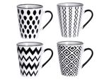 Eh Excellent Houseware Set Di Tazze In Ceramica Su Supporto In Metallo, 4 Tazze Da Caffè Bianche In Stile Scandinavo