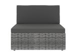 Vidaxl Divano Centrale Modulare In Rattan Grigio