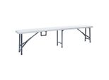 Panche Da Giardino Pieghevoli 2 Pezzi 180 Cm Hdpe Bianco
