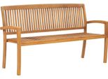 Syfax™ Panchina Da Giardino Impilabile Con Cuscino 159Cm Teak Massello