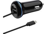 2GO 797169 2GO Usb-Kfz-LadegeräT 2400Ma Lightning + 1X Usb 1,4M Schwarz